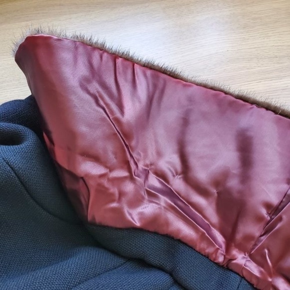 HELD Vintage 50's/60's Black Fur Collar Coat - Picture 8 of 9